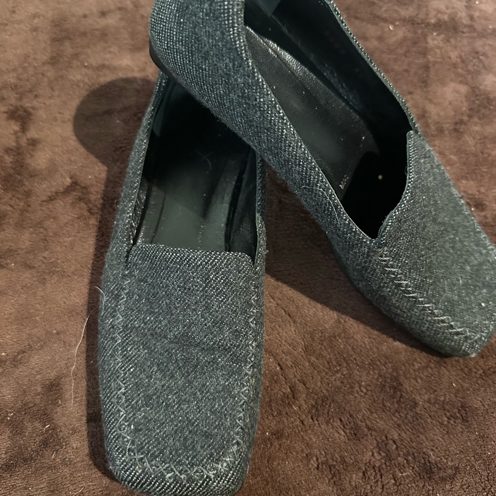 Vintage Prada Women's Gray Loafers